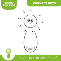 vergroten glas karakter. aansluiten dots voor kinderen. punt naar punt leerzaam spel. werkzaamheid werkblad. illustratie. vector