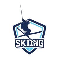 skiën sport spellen insigne logo ontwerp vector