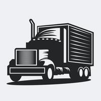 vrachtauto silhouet, vrachtwagenchauffeur silhouetten illustratie ontwerp vector