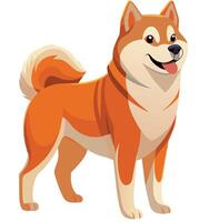 Japans akita inu ras hond staande- vector