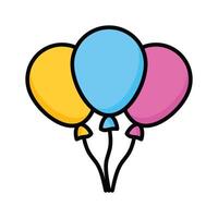 helium ballonnen ontwerp, ballonnen voor verjaardag en partij, vliegend ballonnen met touw, partij decoraties vector