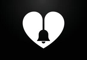 creatief liefde klok logo ontwerp sjabloon, hart met liefde logo vector