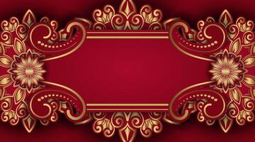 rood luxe achtergrond met mandala ornament vector