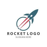 creatief en modern raket logo ruimteschip lancering sjabloon ontwerp vector