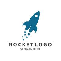 creatief en modern raket logo ruimteschip lancering sjabloon ontwerp vector