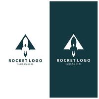 creatief en modern raket logo ruimteschip lancering sjabloon ontwerp vector