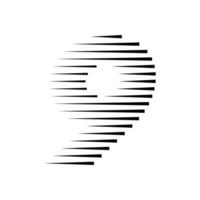 9 aantal lijnen logo icoon illustratie vector