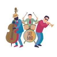 multicultureel Jazzband clip art geïsoleerd illustratie vector