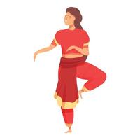 viering Indisch danser icoon tekenfilm . decor dame vector