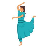 Aziatisch danser icoon tekenfilm . Indisch meisje cultuur vector