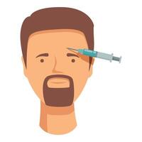 gezondheidszorg botox injectie gezicht icoon tekenfilm . klinisch schot vector