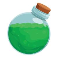 groen alchimist toverdrank icoon tekenfilm . chemisch energie vector