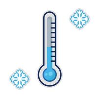 thermometer van verkoudheid voor meten temperatuur winter illustratie vector