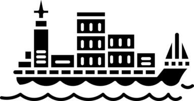 schip icoon silhouet illustratie lading schip vector