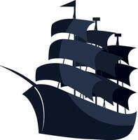 schip icoon silhouet illustratie piraat schip vector