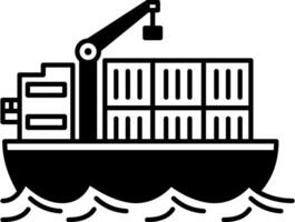 schip icoon silhouet illustratie lading schip vector