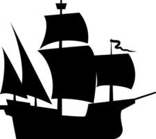 schip icoon silhouet illustratie piraat schip vector