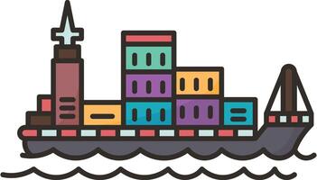 schip icoon silhouet illustratie lading schip vector