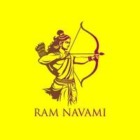 een viering van RAM navami, een Hindoe festival herdenken de geboorte van heer rama illustratie vector