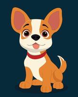 een schattig weinig hond tekenfilm karakter ontwerp voor 2d animatie vector