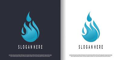 water logo ontwerp met creatief abstract concept premie vector