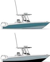 hoog kwaliteit visvangst speedboot illustratie, welke afdrukbare Aan divers materialen. vector