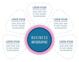 5 stappen infographic bedrijf ontwerp 5 voorwerpen, elementen of opties infographic sjabloon voor bedrijf informatie vector