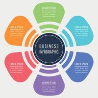 bedrijf infographic cirkel ontwerp 6 stappen, voorwerpen, opties of elementen bedrijf informatie kleurrijk vector