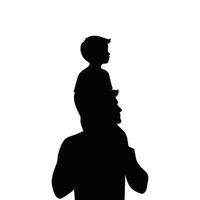 vlak ontwerp met een vader en zoon silhouet. vector