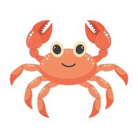 schattig krab. tekenfilm karakter. zee dier geïsoleerd Aan wit achtergrond. vector