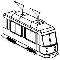 tram schets kleur boek bladzijde lijn kunst illustratie digitaal tekening vector