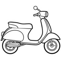 scooter schets illustratie digitaal kleur boek bladzijde lijn kunst tekening vector