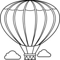 heet lucht ballon schets illustratie digitaal kleur boek bladzijde lijn kunst tekening vector