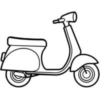 scooter schets illustratie digitaal kleur boek bladzijde lijn kunst tekening vector