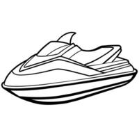 Jet ski schets illustratie digitaal kleur boek bladzijde lijn kunst tekening vector