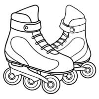 rolschaatsen schets illustratie digitaal kleur boek bladzijde lijn kunst tekening vector