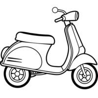 scooter schets illustratie digitaal kleur boek bladzijde lijn kunst tekening vector