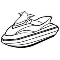 Jet ski schets illustratie digitaal kleur boek bladzijde lijn kunst tekening vector