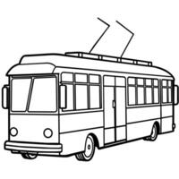 trolleybus schets kleur boek bladzijde lijn kunst illustratie digitaal tekening vector