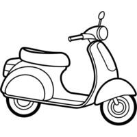 scooter schets illustratie digitaal kleur boek bladzijde lijn kunst tekening vector