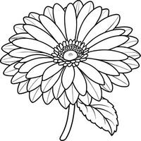 gerbera bloem fabriek schets illustratie kleur boek bladzijde ontwerp, gerbera bloem fabriek zwart en wit lijn kunst tekening kleur boek Pagina's voor kinderen en volwassenen vector