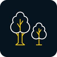 bomen lijn geel wit icoon vector