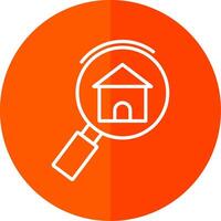zoeken huis lijn rood cirkel icoon vector