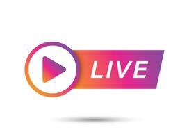 leven stroom knop icoon in vlak stijl. webinar illustratie Aan geïsoleerd achtergrond. streaming teken bedrijf concept. vector