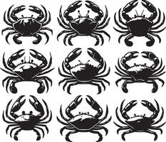 krabben illustratie. krabben silhouet Aan wit achtergrond vector