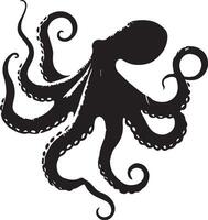 Octopus silhouet geïsoleerd Aan wit achtergrond vector