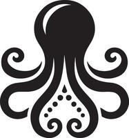 Octopus silhouet geïsoleerd Aan wit achtergrond vector