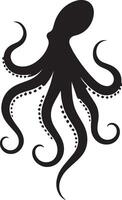 Octopus silhouet geïsoleerd Aan wit achtergrond vector