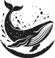 walvis silhouet geïsoleerd Aan wit achtergrond vector