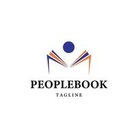 abstract mensen boek onderwijs logo icoon sjabloon ontwerp vector